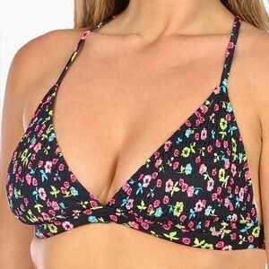 Cyn & Luca Sz XL Floral Print Triangle Bikini Top NWT